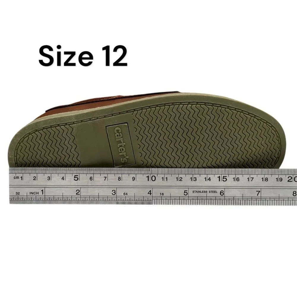 Carter’s Little Boys Boat Shoes Size 10-12 Brown Slip-On Casual Classic Style‎